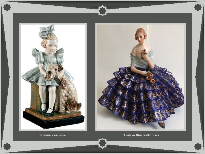 Bambina con Cane Lady in Blue with Roses 