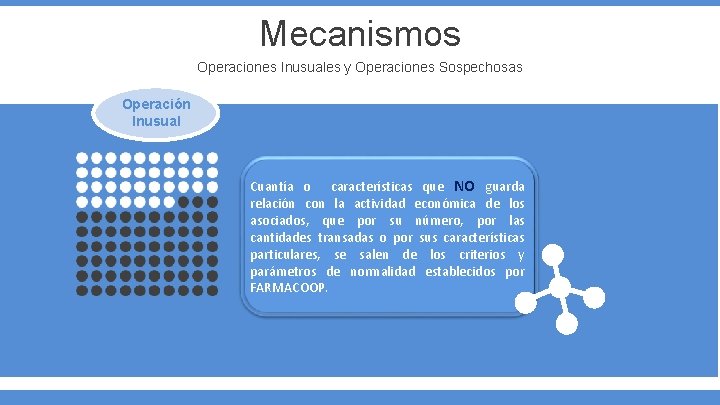 Mecanismos Operaciones Inusuales y Operaciones Sospechosas Operación Inusual Cuantía o características que NO guarda Mecanismos Operaciones Inusuales y Operaciones Sospechosas Operación Inusual Cuantía o características que NO guarda