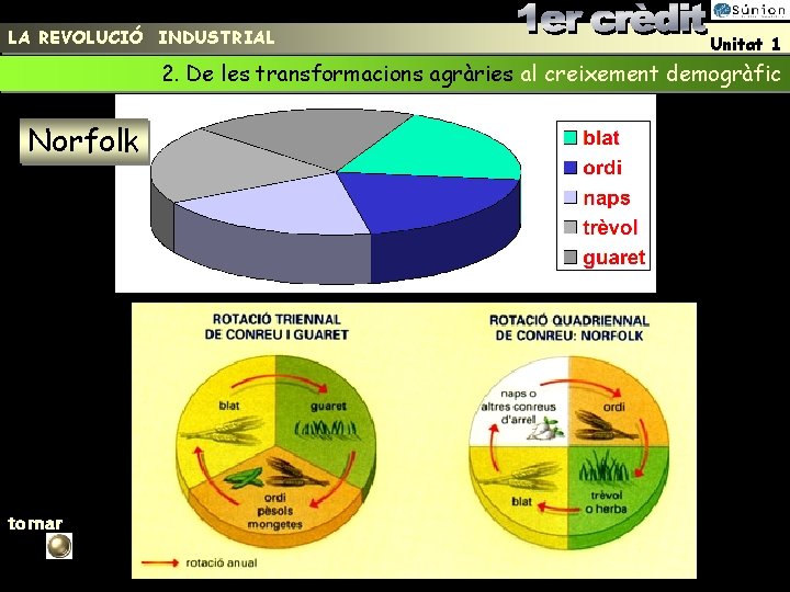 LA REVOLUCIÓ INDUSTRIAL Unitat 1 2. De les transformacions agràries al creixement demogràfic Norfolk