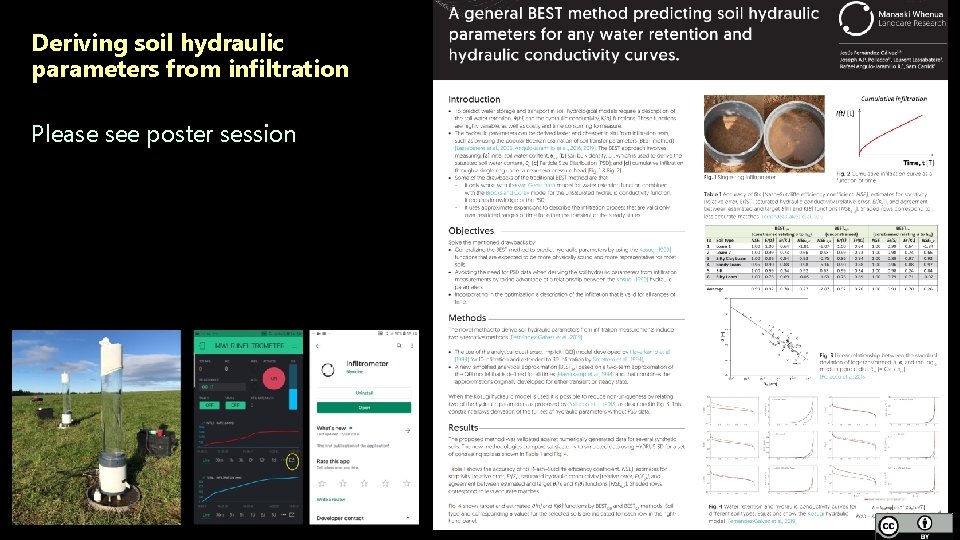 Deriving soil hydraulic parameters from infiltration Please see poster session 