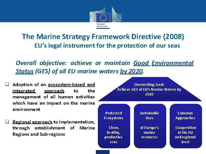 The Marine Strategy Framework Directive (2008) EU’s legal instrument for the protection of our
