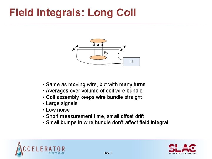 Field Integrals: Long Coil • Same as moving wire, but with many turns •