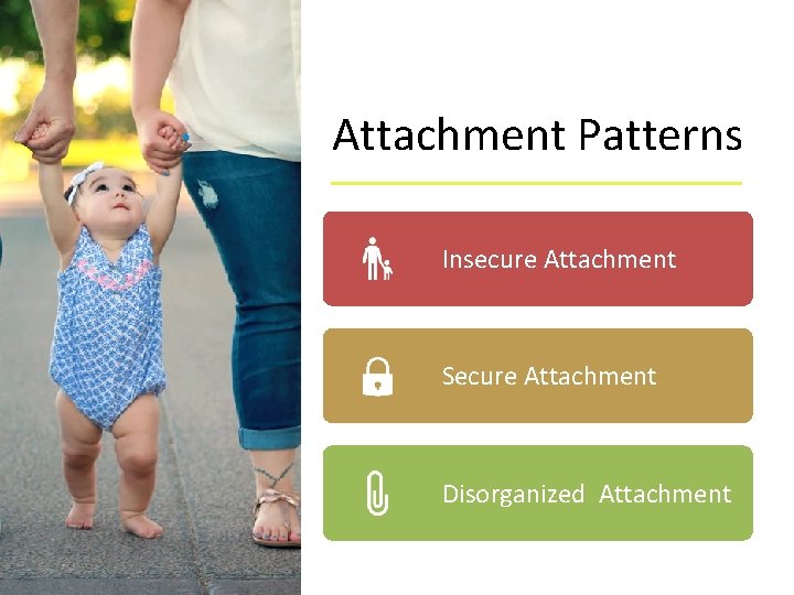 Attachment Patterns Insecure Attachment Secure Attachment Disorganized Attachment 
