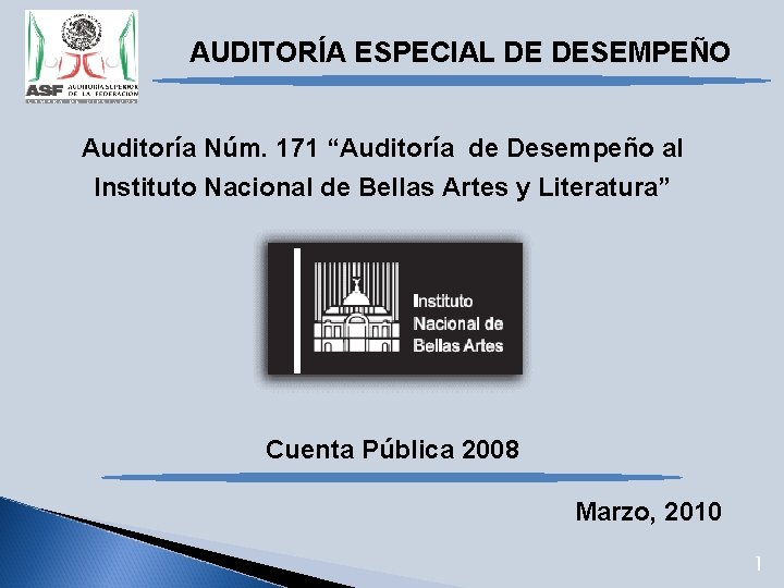 AUDITORA ESPECIAL DE DESEMPEO Auditora Nm 171 Auditora