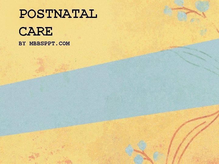 POSTNATAL CARE BY MBBSPPT. COM 