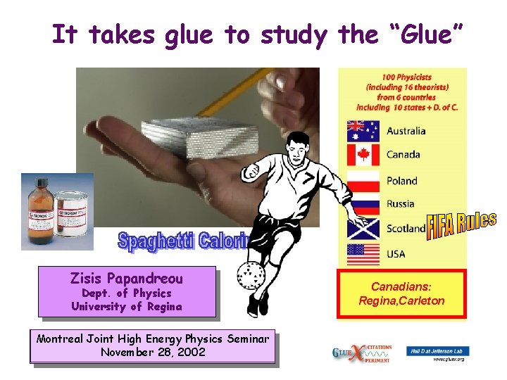It takes glue to study the “Glue” Zisis Papandreou Dept. of Physics University of