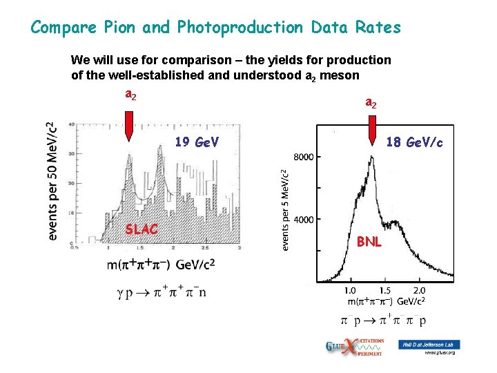 Compare Pion and Photoproduction Data Rates We will use for comparison – the yields