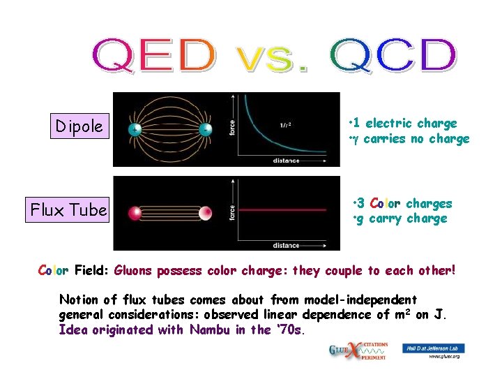 Flux Tubes Dipole Flux Tube • 1 electric charge • carries no charge •