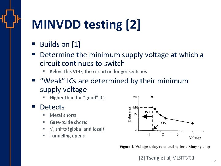 MINVDD testing [2] § Builds on [1] § Determine the minimum supply voltage at