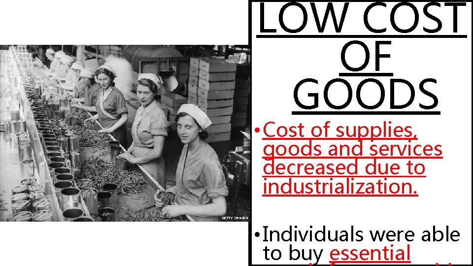 LOW COST OF GOODS • Cost of supplies, goods and services decreased due to LOW COST OF GOODS • Cost of supplies, goods and services decreased due to