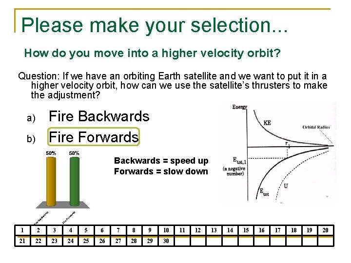 Please make your selection. . . How do you move into a higher velocity