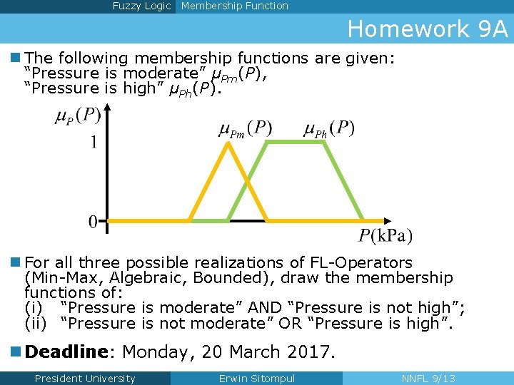 Fuzzy Logic Membership Function Homework 9 A n The following membership functions are given: