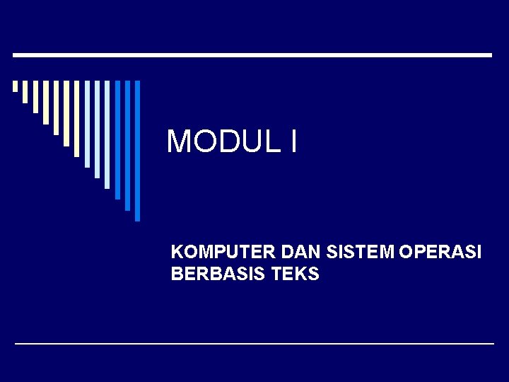 MODUL I KOMPUTER DAN SISTEM OPERASI BERBASIS TEKS 