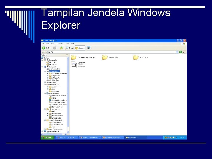 Tampilan Jendela Windows Explorer 