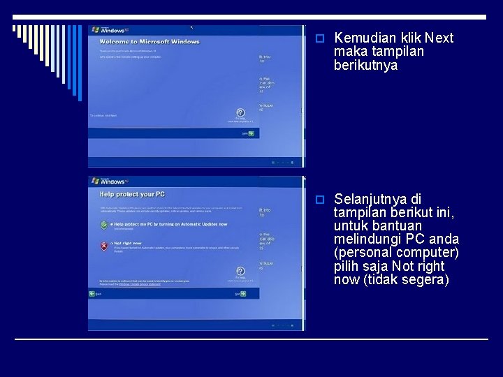 o Kemudian klik Next maka tampilan berikutnya o Selanjutnya di tampilan berikut ini, untuk