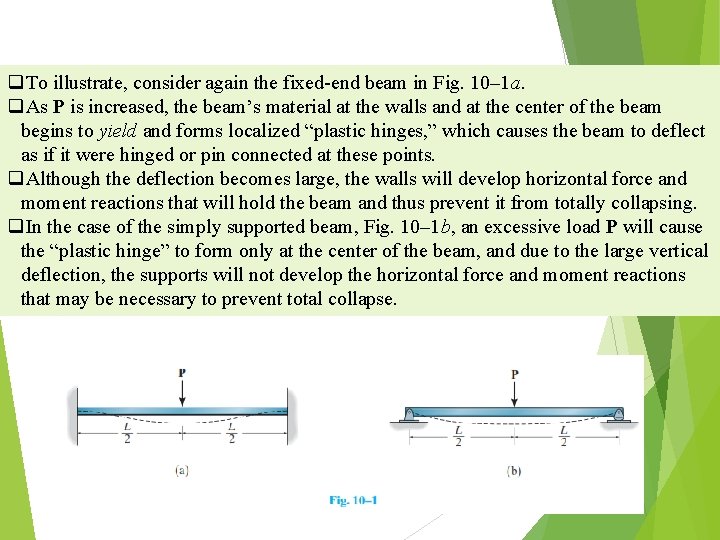 q. To illustrate, consider again the fixed-end beam in Fig. 10– 1 a. q.