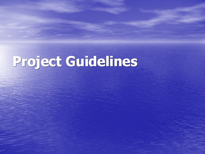Project Guidelines 
