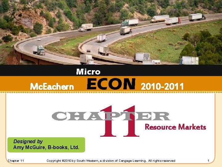 Micro Mc. Eachern ECON 2010 -2011 11 CHAPTER Designed by Amy Mc. Guire, B-books,