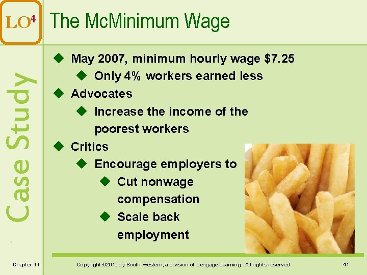 Case Study LO 4 The Mc. Minimum Wage Chapter 11 u May 2007, minimum