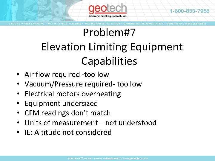 GROUND WATER SAMPLING • WATER LEVEL & PRESSURE • WATER SAMPLE FILTRATION • GROUND