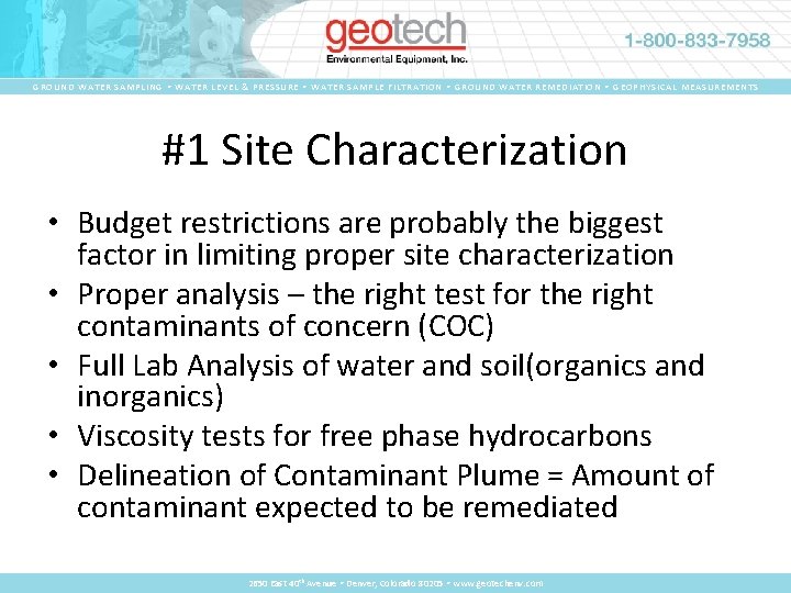 GROUND WATER SAMPLING • WATER LEVEL & PRESSURE • WATER SAMPLE FILTRATION • GROUND