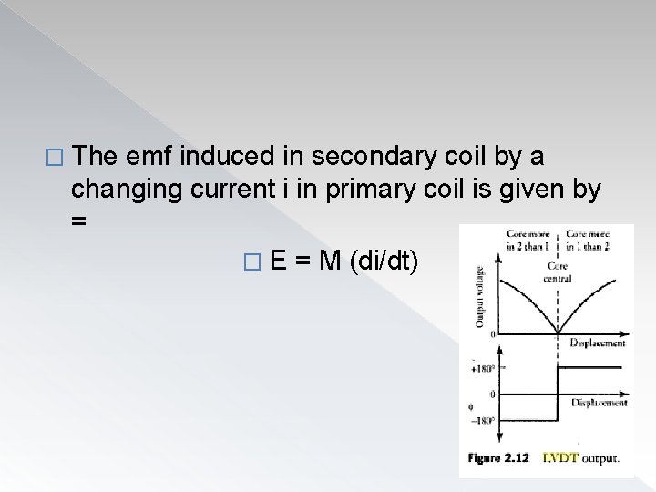 � The emf induced in secondary coil by a changing current i in primary