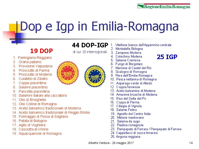 Dop e Igp in Emilia-Romagna 1. Vitellone bianco dell’Appennino centrale 2. Mortadella Bologna di