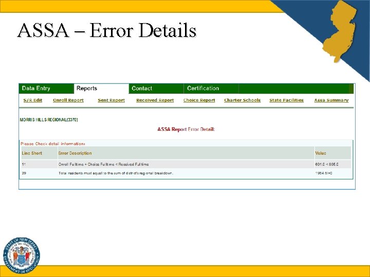 ASSA – Error Details 