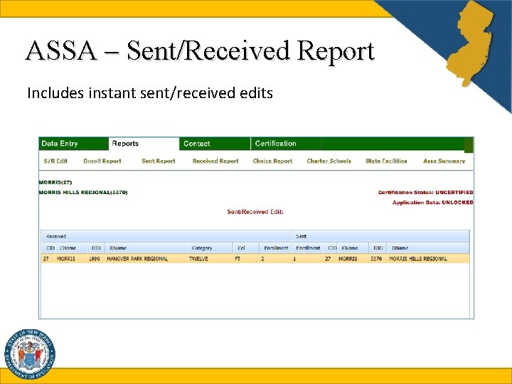 ASSA – Sent/Received Report Includes instant sent/received edits 