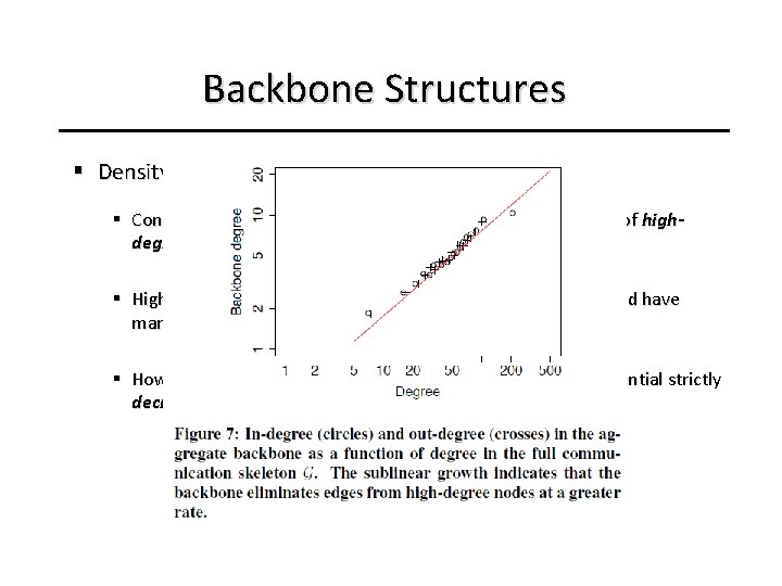 Backbone Structures § Density and node degrees of the backbone § Considering the backbone