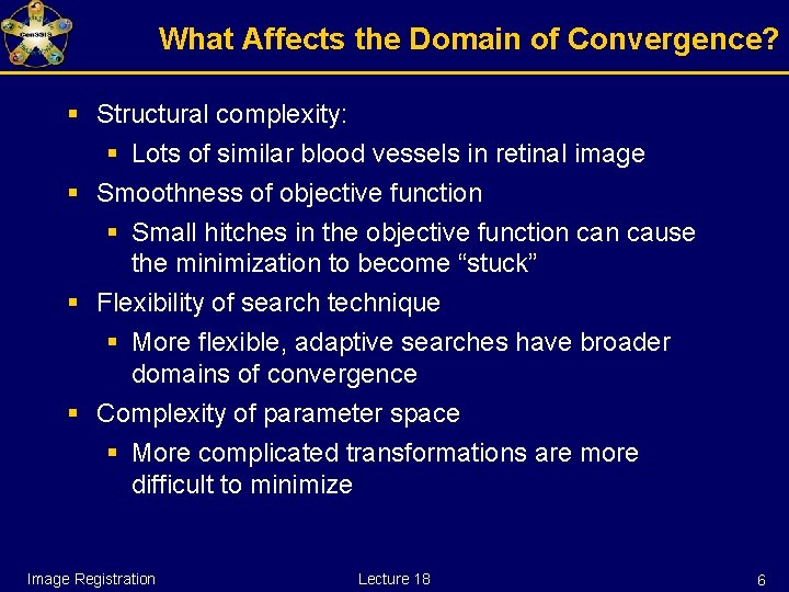 What Affects the Domain of Convergence? § Structural complexity: § Lots of similar blood