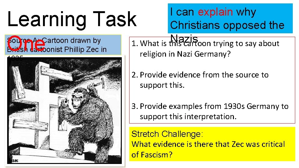 I can explain why Christians opposed the Nazis 1. What is this cartoon trying