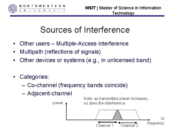 MSIT | Master of Science in Information Technology Sources of Interference • Other users MSIT | Master of Science in Information Technology Sources of Interference • Other users