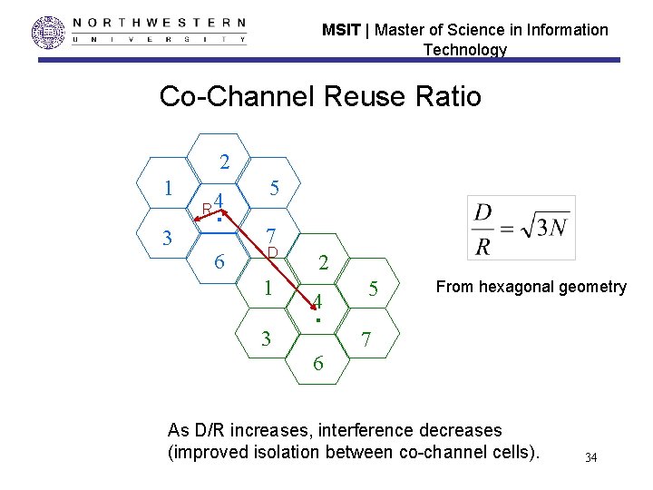MSIT | Master of Science in Information Technology Co-Channel Reuse Ratio 2 1 3 MSIT | Master of Science in Information Technology Co-Channel Reuse Ratio 2 1 3
