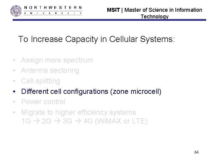 MSIT | Master of Science in Information Technology To Increase Capacity in Cellular Systems: MSIT | Master of Science in Information Technology To Increase Capacity in Cellular Systems: