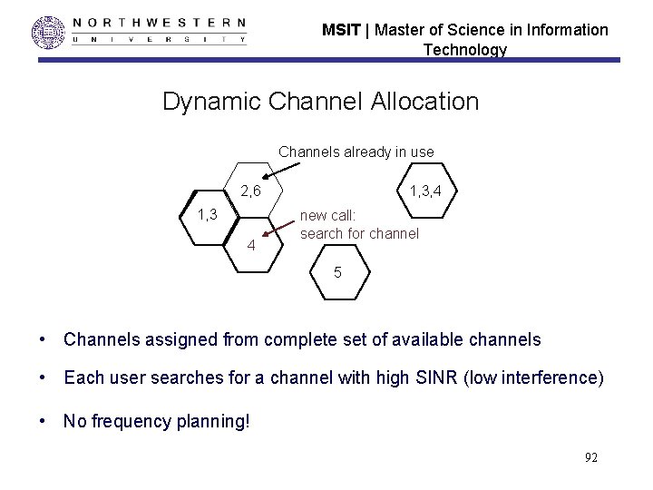 MSIT | Master of Science in Information Technology Dynamic Channel Allocation Channels already in MSIT | Master of Science in Information Technology Dynamic Channel Allocation Channels already in