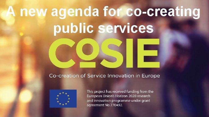 A new agenda for co-creating public services 