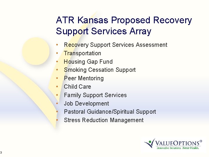 23 ATR Kansas Proposed Recovery Support Services Array • • • Recovery Support Services