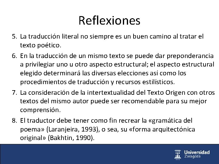 Reflexiones 5. La traducción literal no siempre es un buen camino al tratar el