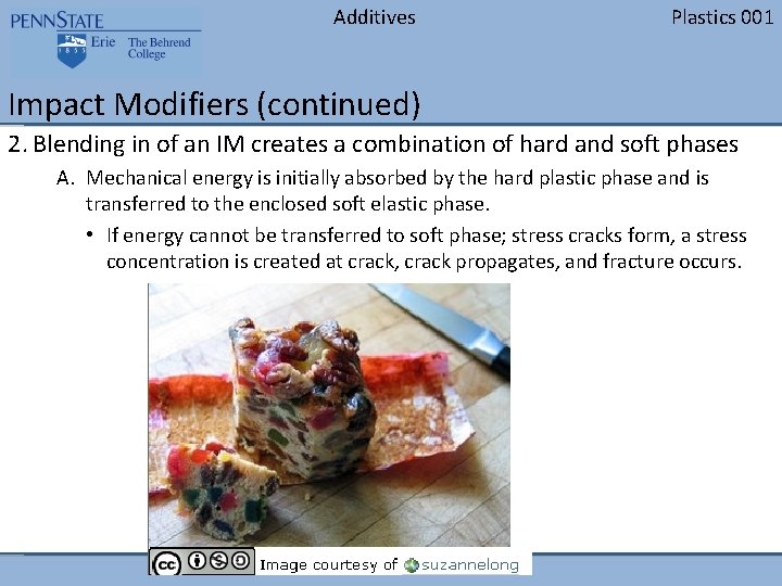 Additives Plastics 001 Impact Modifiers (continued) 2. Blending in of an IM creates a