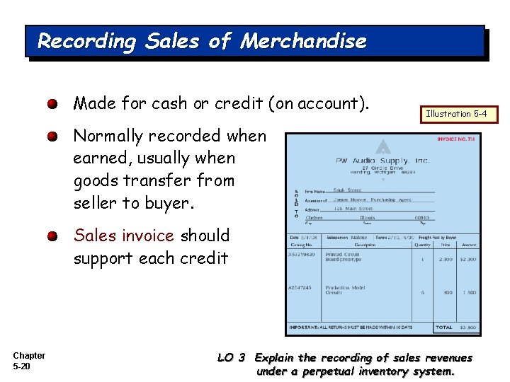Recording Sales of Merchandise Made for cash or credit (on account). Illustration 5 -4