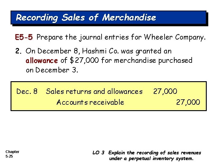 Recording Sales of Merchandise E 5 -5 Prepare the journal entries for Wheeler Company.
