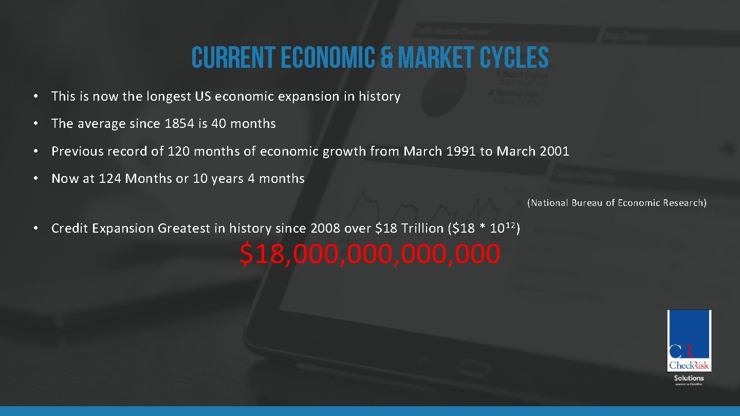 Current Economic & Market cycles • This is now the longest US economic expansion