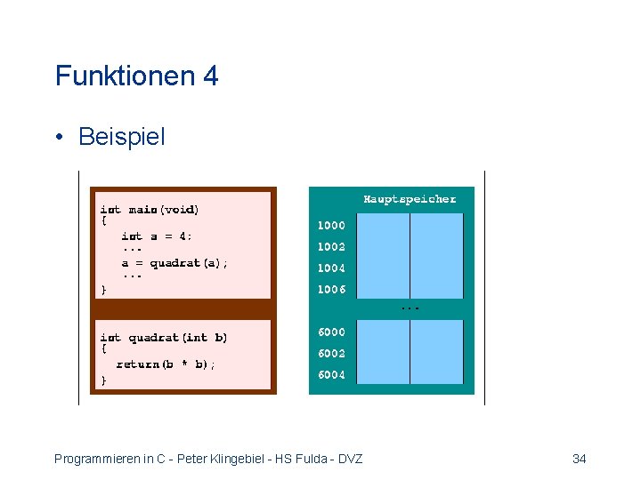 Funktionen 4 • Beispiel Programmieren in C - Peter Klingebiel - HS Fulda -