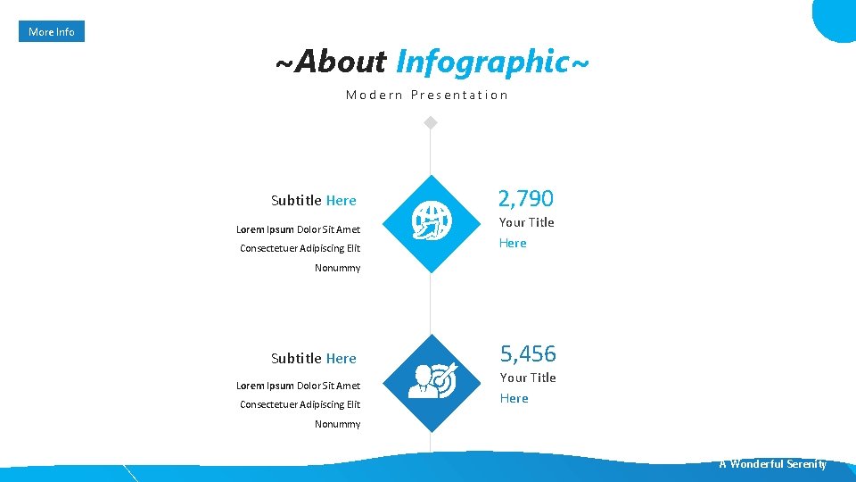 More Info ~About Infographic~ Modern Presentation Subtitle Here Lorem Ipsum Dolor Sit Amet Consectetuer