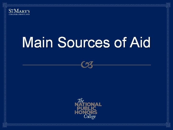 Main Sources of Aid 