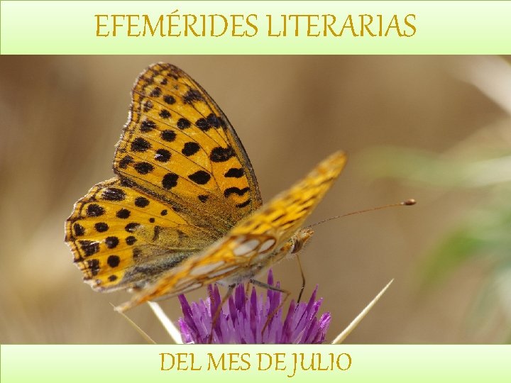 EFEMÉRIDES LITERARIAS DEL MES DE JULIO 