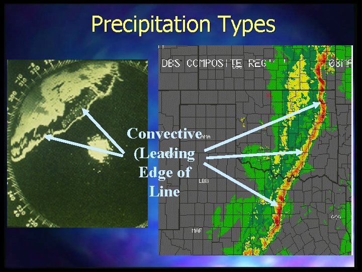 Precipitation Types Convective (Leading Edge of Line 