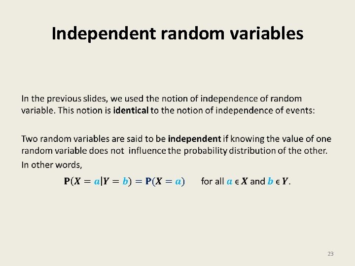 Independent random variables • 23 