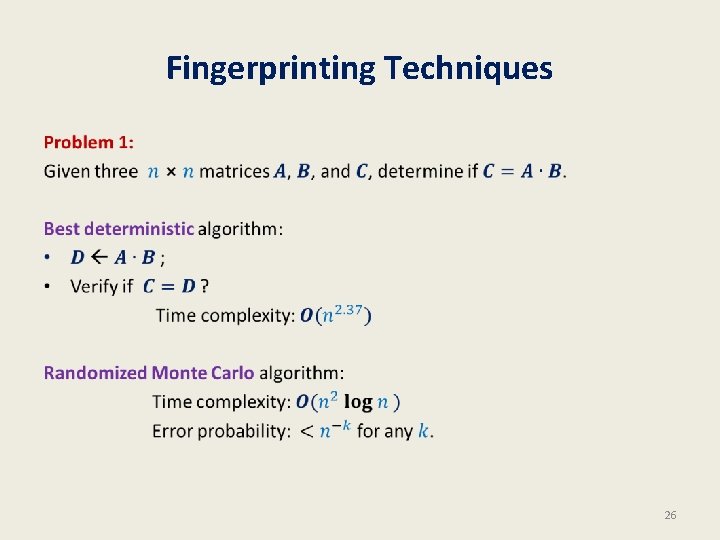 Fingerprinting Techniques • 26 